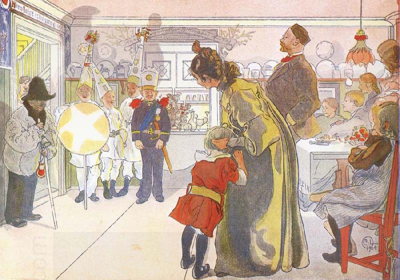 Carl Larsson Star Boys Call at Larssons oil painting picture